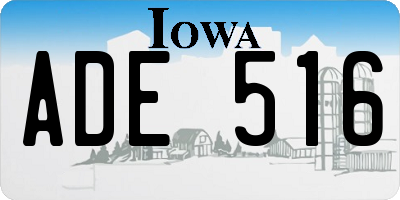 IA license plate ADE516