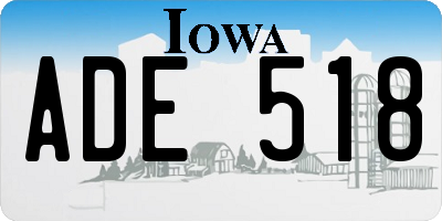 IA license plate ADE518