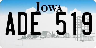 IA license plate ADE519