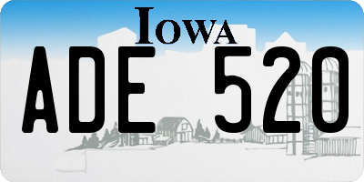 IA license plate ADE520