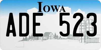 IA license plate ADE523