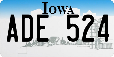 IA license plate ADE524