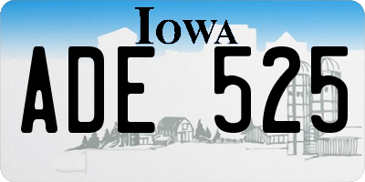 IA license plate ADE525