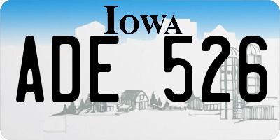 IA license plate ADE526