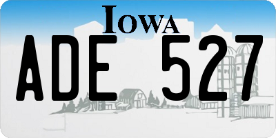 IA license plate ADE527