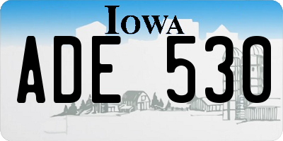 IA license plate ADE530