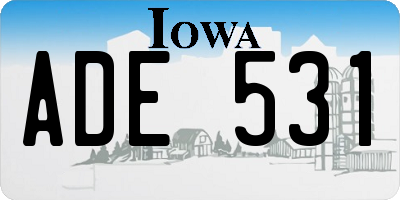 IA license plate ADE531