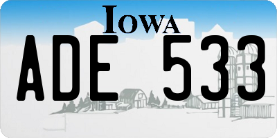 IA license plate ADE533
