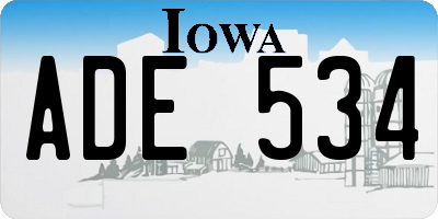 IA license plate ADE534
