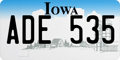 IA license plate ADE535