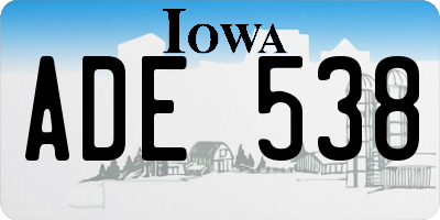 IA license plate ADE538