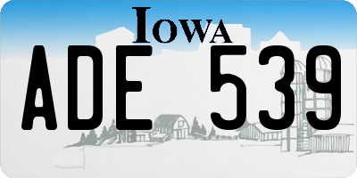 IA license plate ADE539