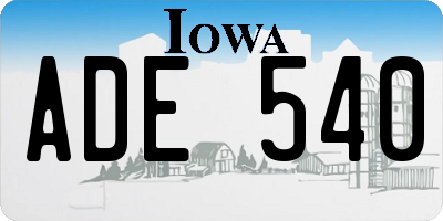 IA license plate ADE540