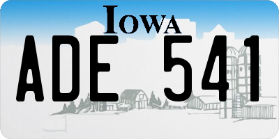 IA license plate ADE541