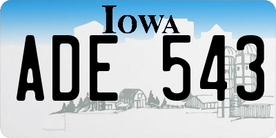 IA license plate ADE543
