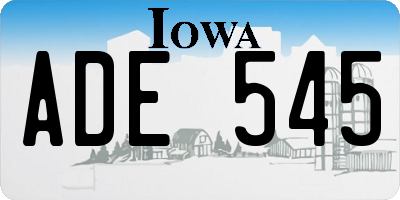 IA license plate ADE545