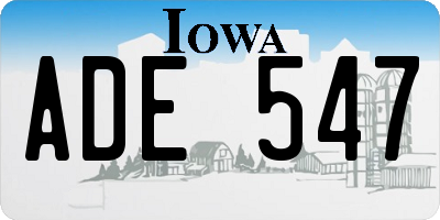 IA license plate ADE547