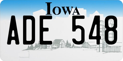 IA license plate ADE548