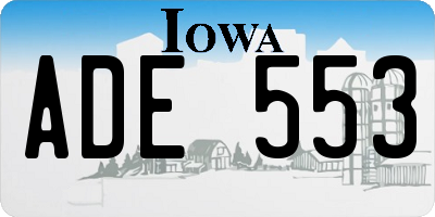 IA license plate ADE553