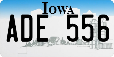 IA license plate ADE556
