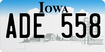 IA license plate ADE558