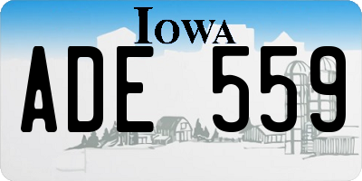 IA license plate ADE559