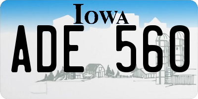 IA license plate ADE560