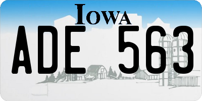 IA license plate ADE563