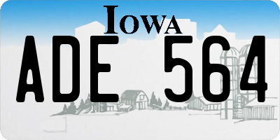 IA license plate ADE564