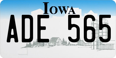 IA license plate ADE565