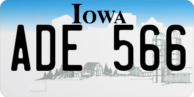IA license plate ADE566
