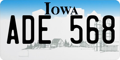 IA license plate ADE568