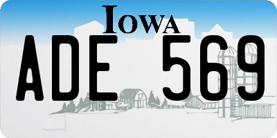 IA license plate ADE569