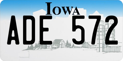 IA license plate ADE572