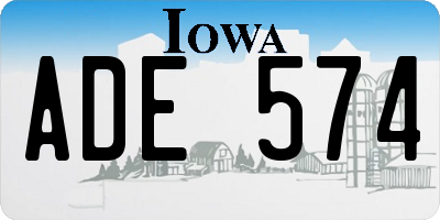 IA license plate ADE574
