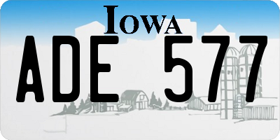 IA license plate ADE577