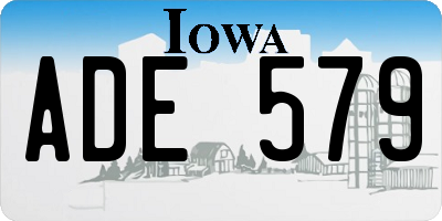 IA license plate ADE579