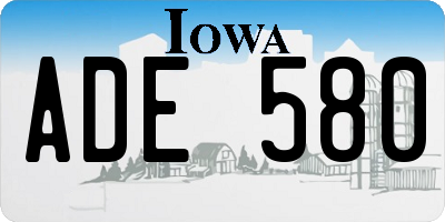 IA license plate ADE580