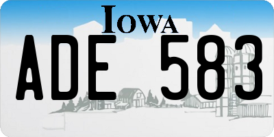 IA license plate ADE583
