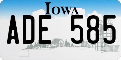 IA license plate ADE585