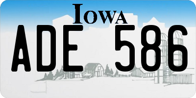 IA license plate ADE586