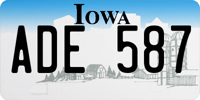 IA license plate ADE587