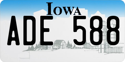 IA license plate ADE588