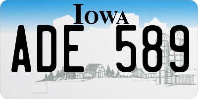 IA license plate ADE589