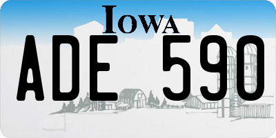 IA license plate ADE590