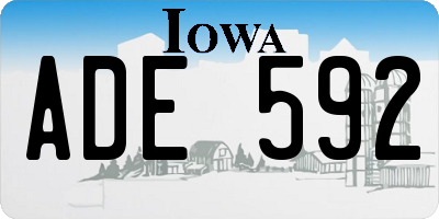 IA license plate ADE592
