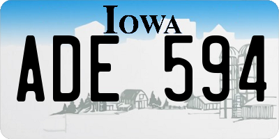 IA license plate ADE594