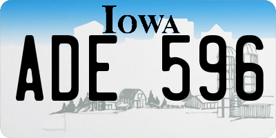 IA license plate ADE596