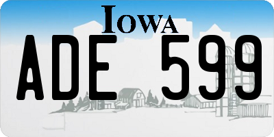 IA license plate ADE599