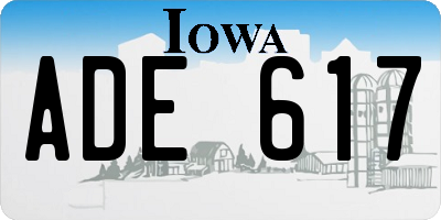 IA license plate ADE617